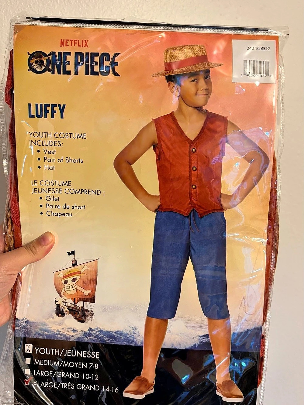 InSpirit Designs Netflix One Piece Luffy Youth Costume Red & Blue